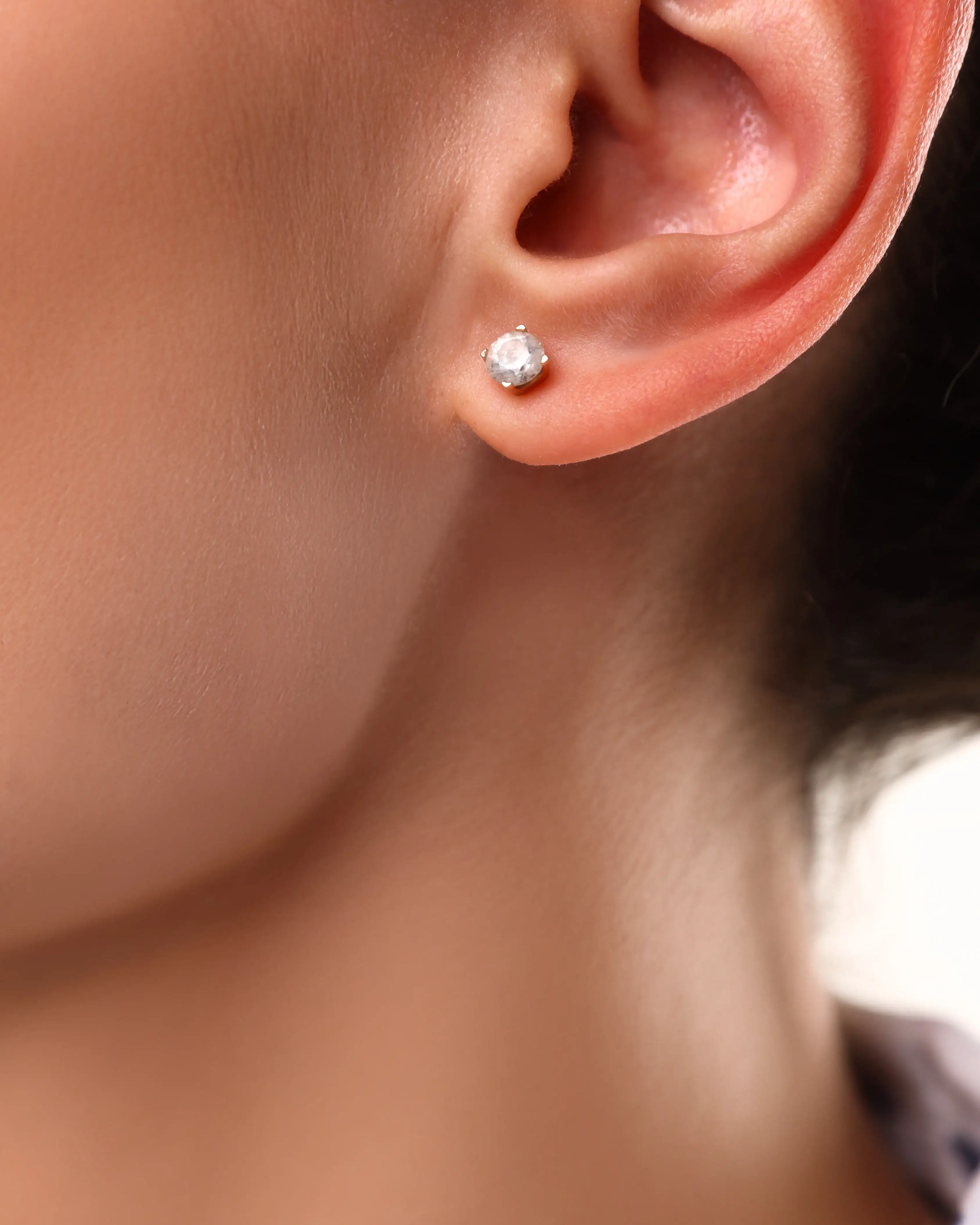 14K White Gold 1/4 Carat Lab Grown Diamond Earrings - Image 3