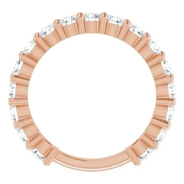 14K Rose 1 1/2 CTW Natural Diamond Anniversary Band - Image 2