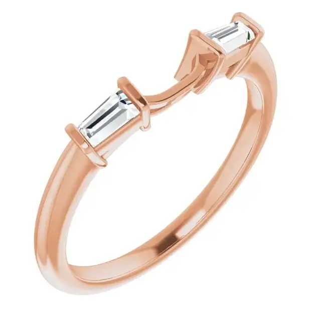 14K Rose Band Mounting Emerald Ring
