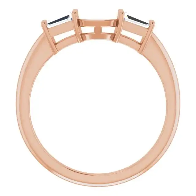 14K Rose Band Mounting Emerald Ring - Image 2