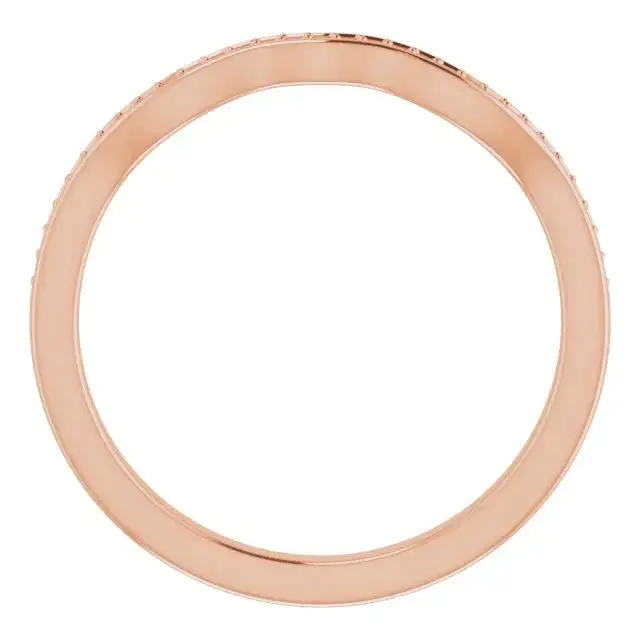 14K Rose Band Mounting for Round Ring - Image 2