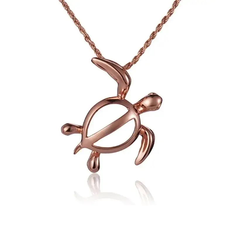 14K Rose Gold Honu Pendant