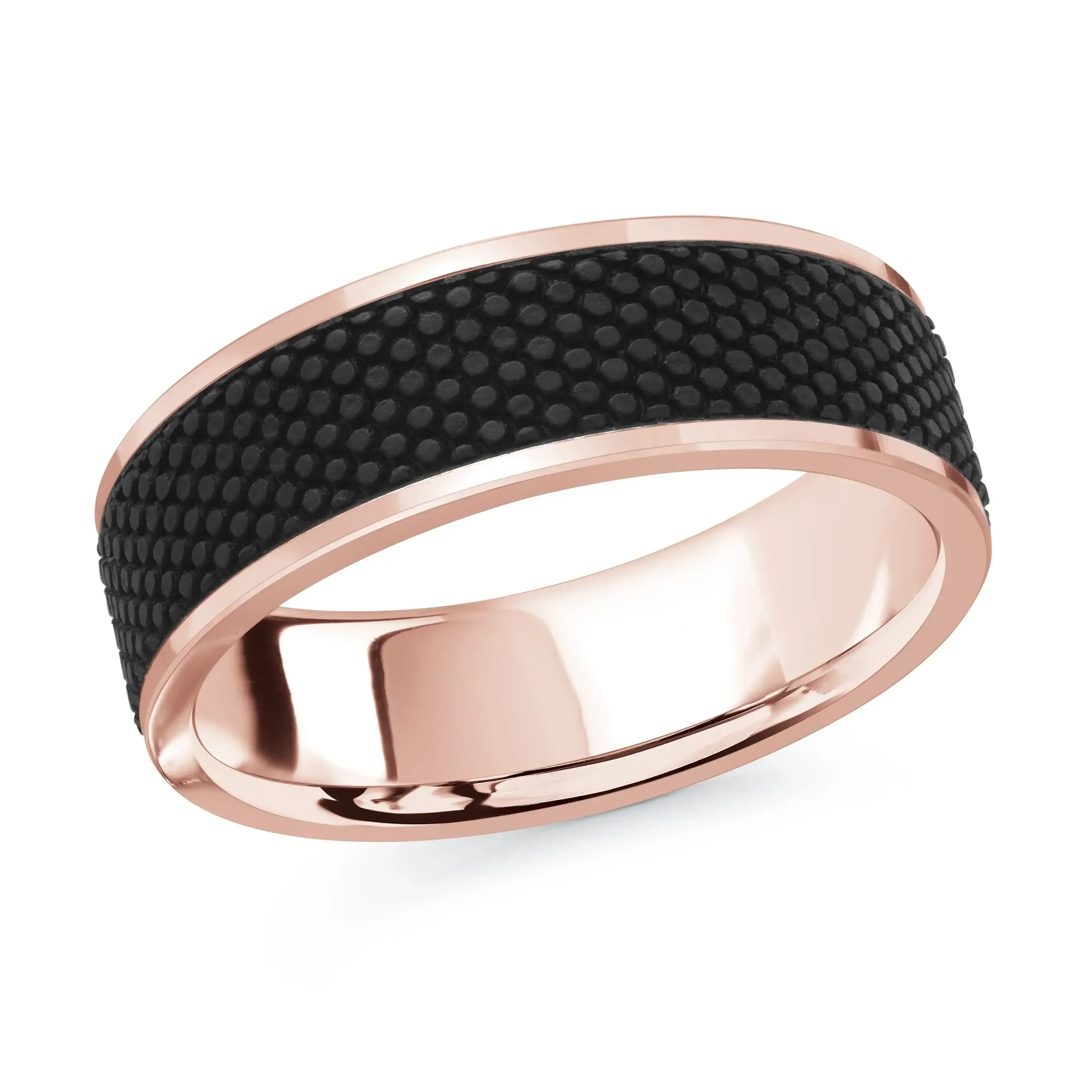 14K Rose Gold Ring from the Noir Collection by Malo - MRDA-082-7P