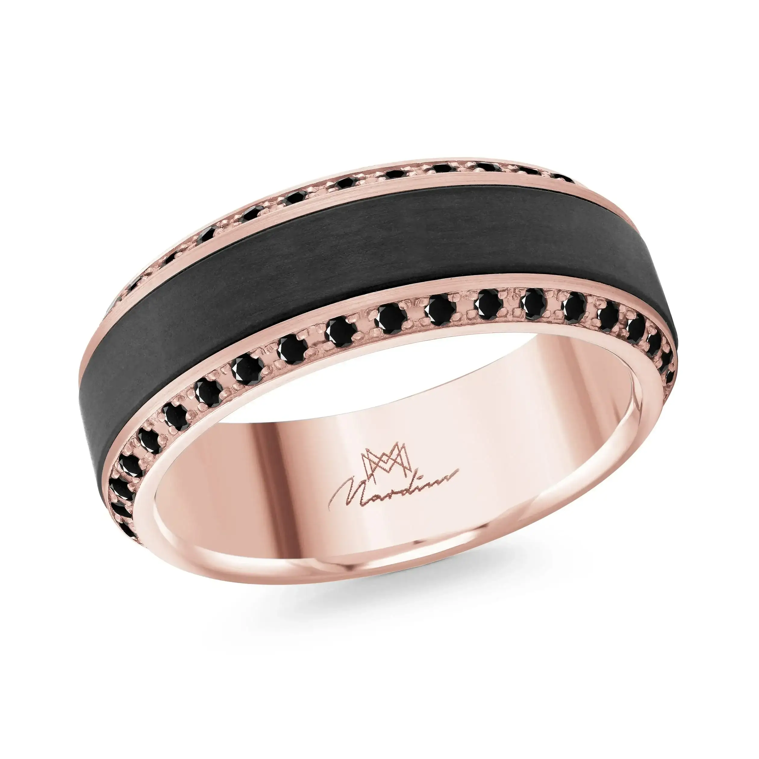 14K Rose Gold Ring from the Noir Collection by Malo - MRDA-102-8P