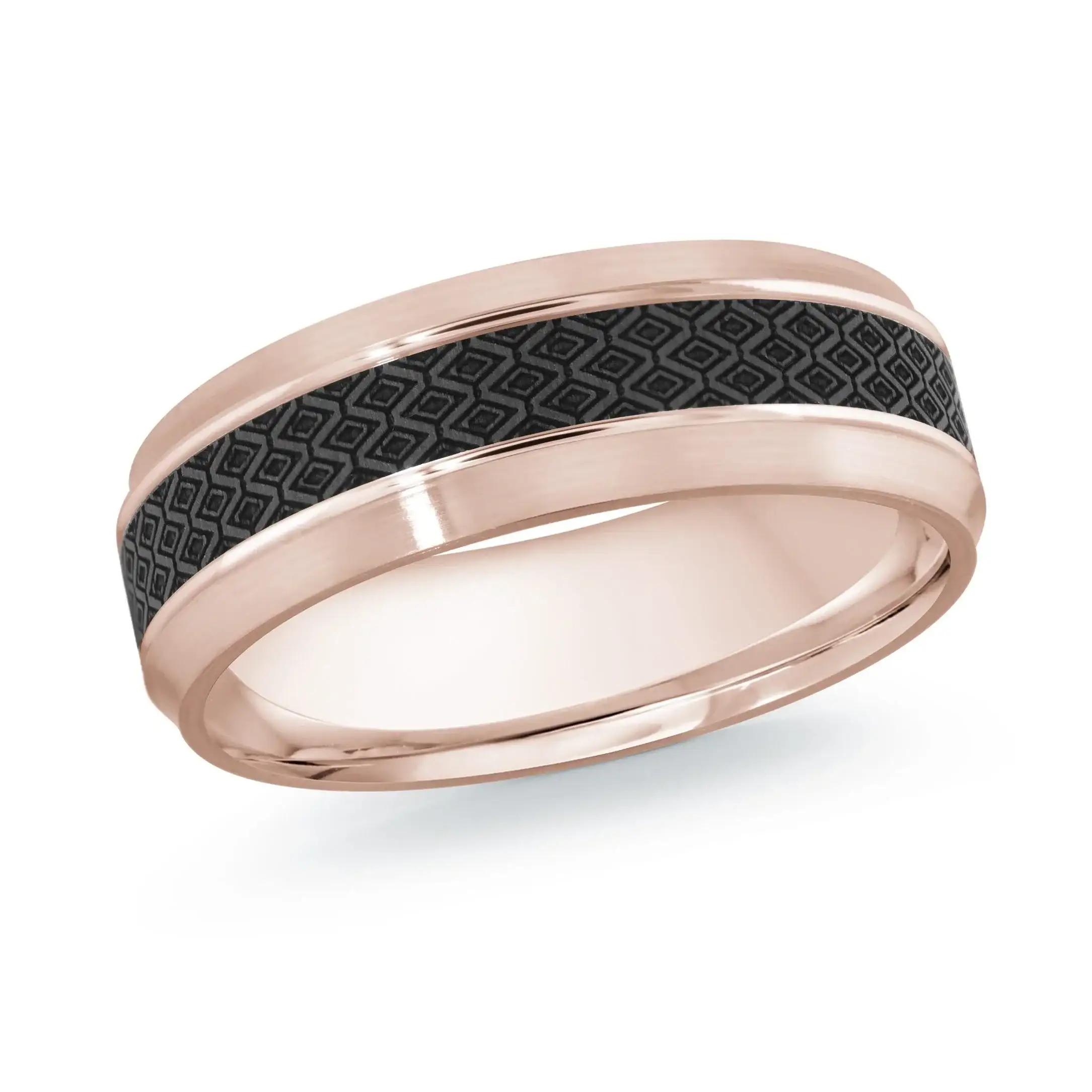 14K Rose Gold Ring from the Noir Collection by Malo - MRDA-120-7P