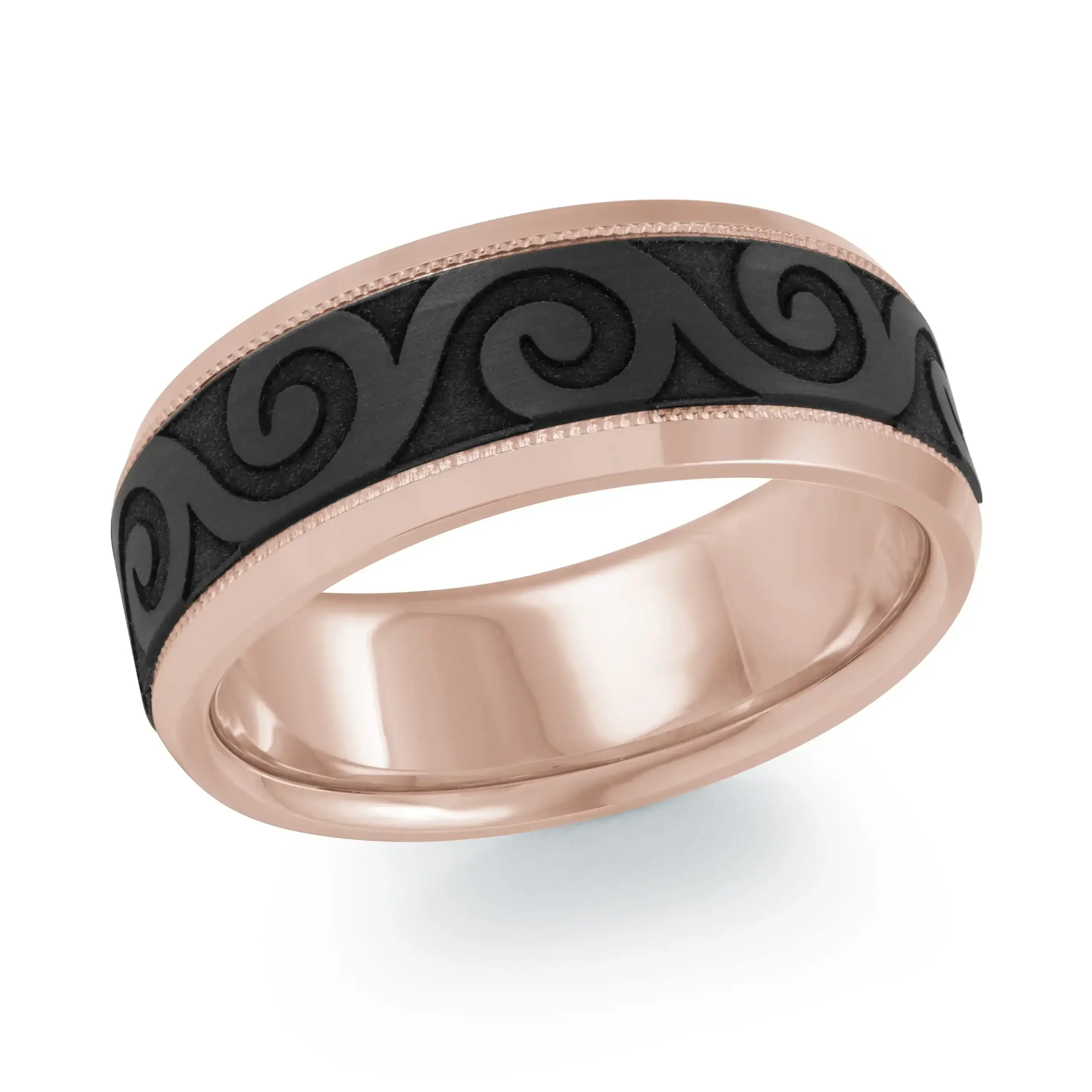 14K Rose Gold Ring from the Noir Collection by Malo - MRDA-138-8P