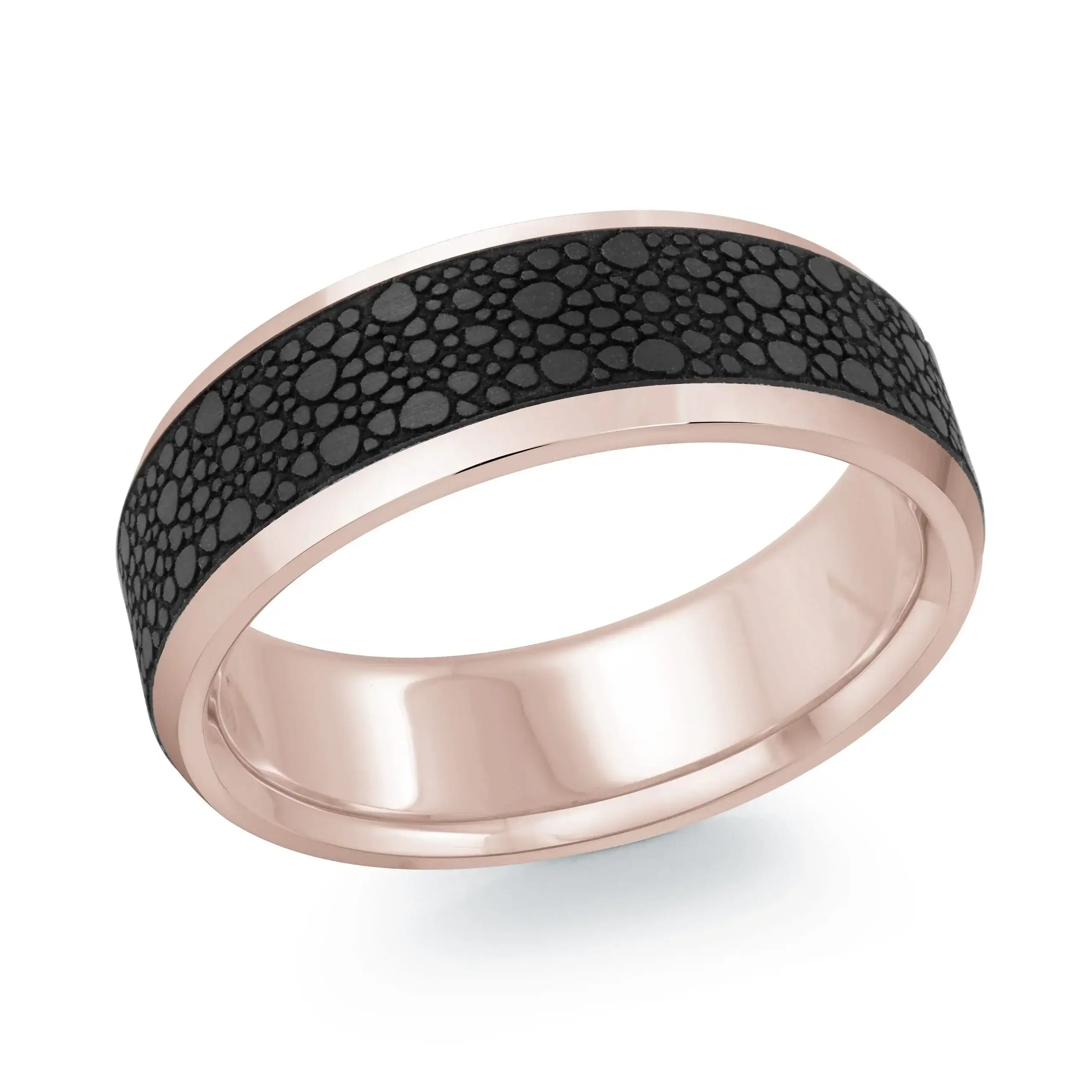 14K Rose Gold Ring from the Noir Collection by Malo - MRDA-140-7P