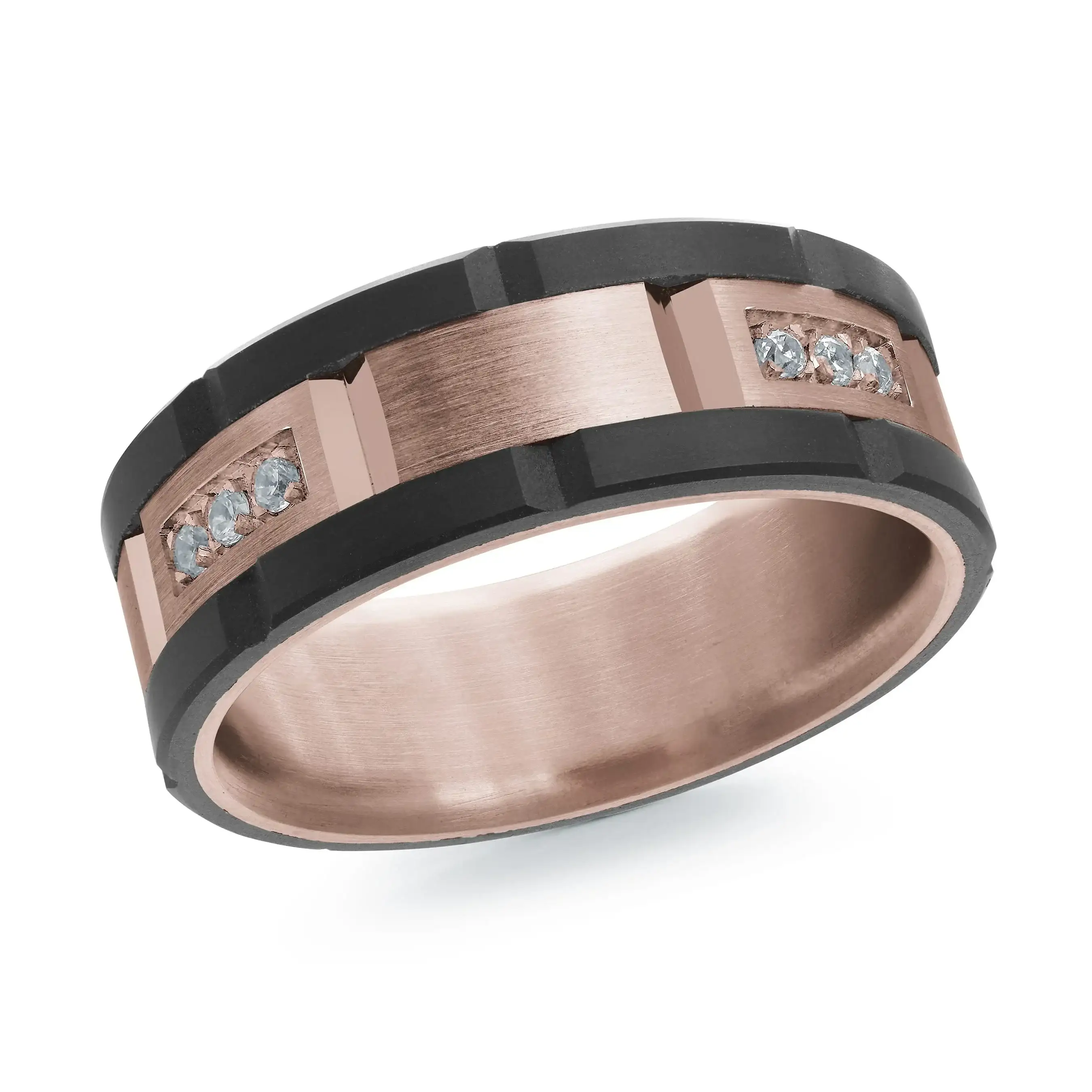 14K Rose Gold Ring from the Noir Collection by Malo - MRDA-162-8P