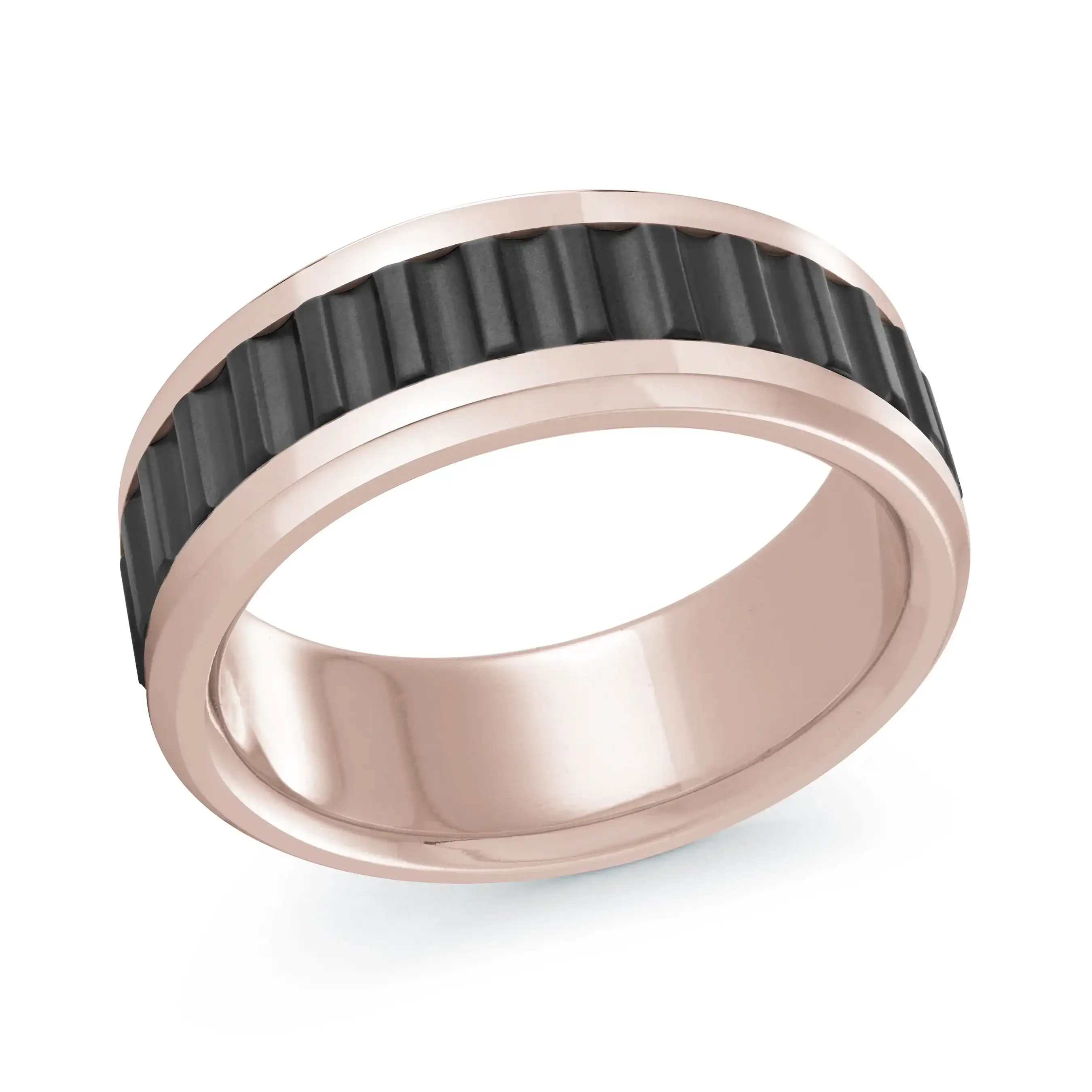 14K Rose Gold Ring from the Titanium Collection by Malo - MRDTI-004-8P