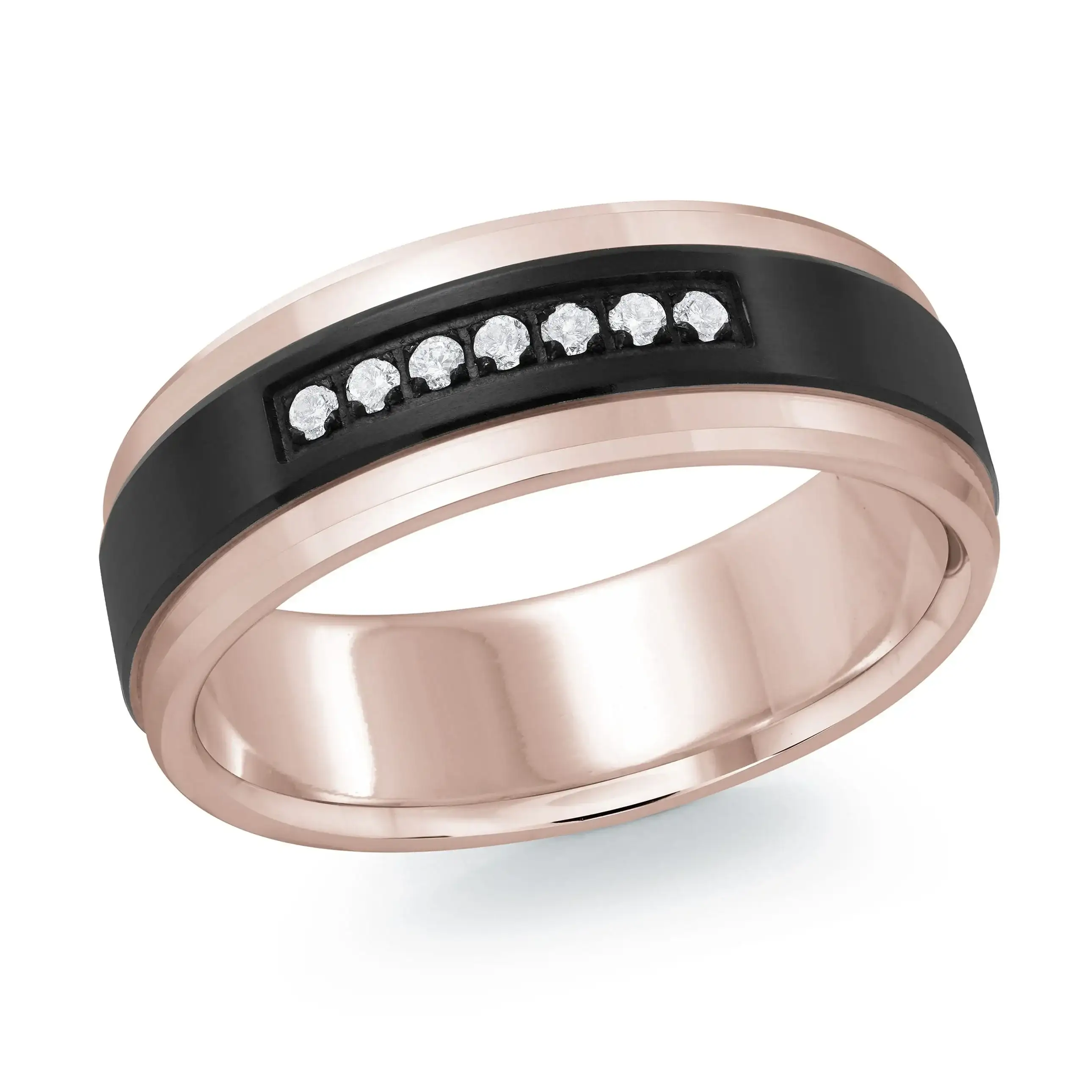 14K Rose Gold Ring from the Titanium Collection by Malo - MRDTI-014-7PD