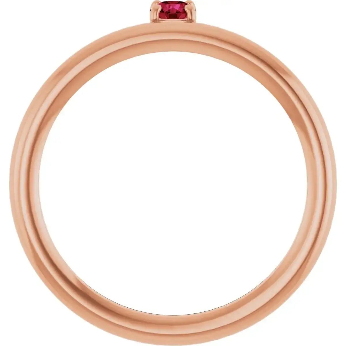 14K Rose Natural Ruby Stackable Ring - Image 2