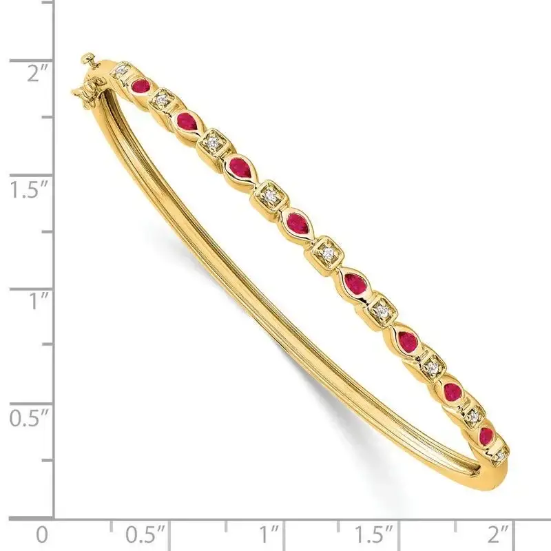 14k Ruby and Diamond Bangle - Image 2