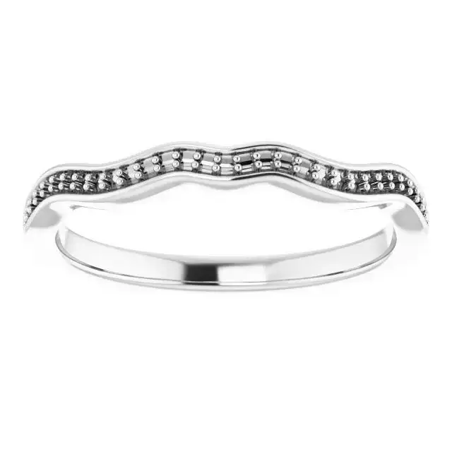 14K White Band Mounting for Round Ring - Image 3