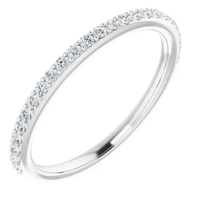 14K White Band Mounting for Cushion Ring
