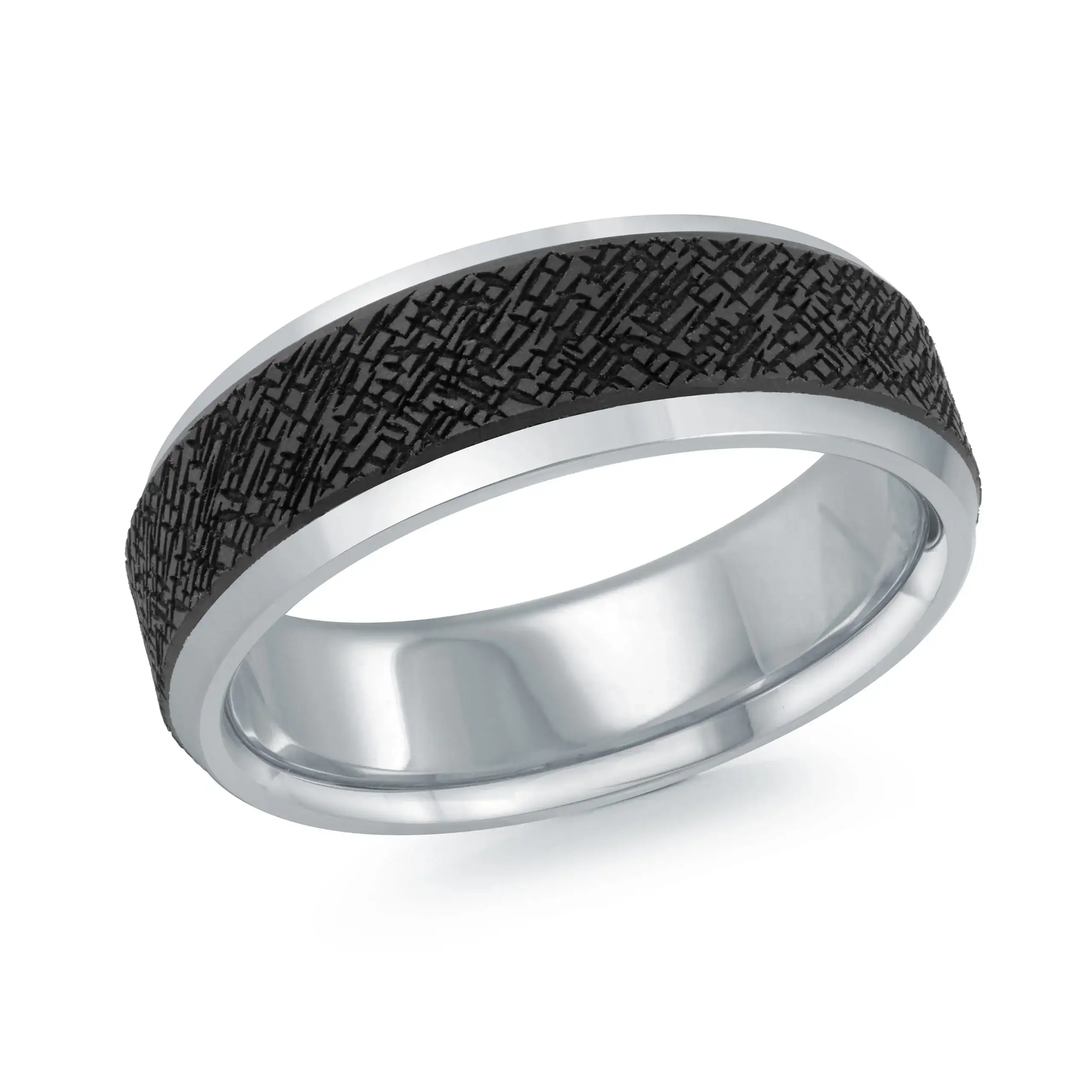 14K White Gold Ring from the Noir Collection by Malo - MRDA-141-7W