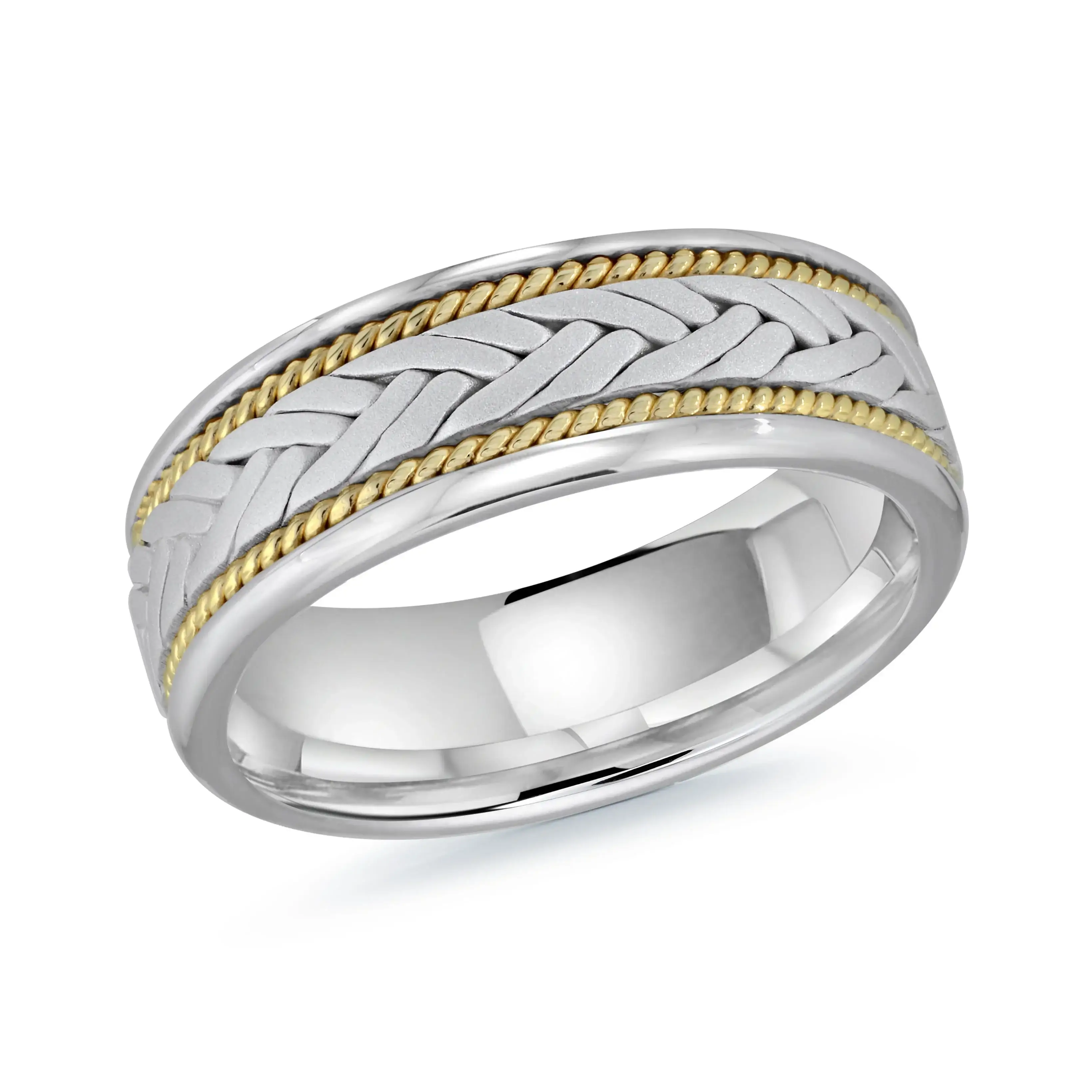 14K White Gold with 14K Yellow Gold Ring from the Prestige Collection by Malo - MRD-064-8WYW