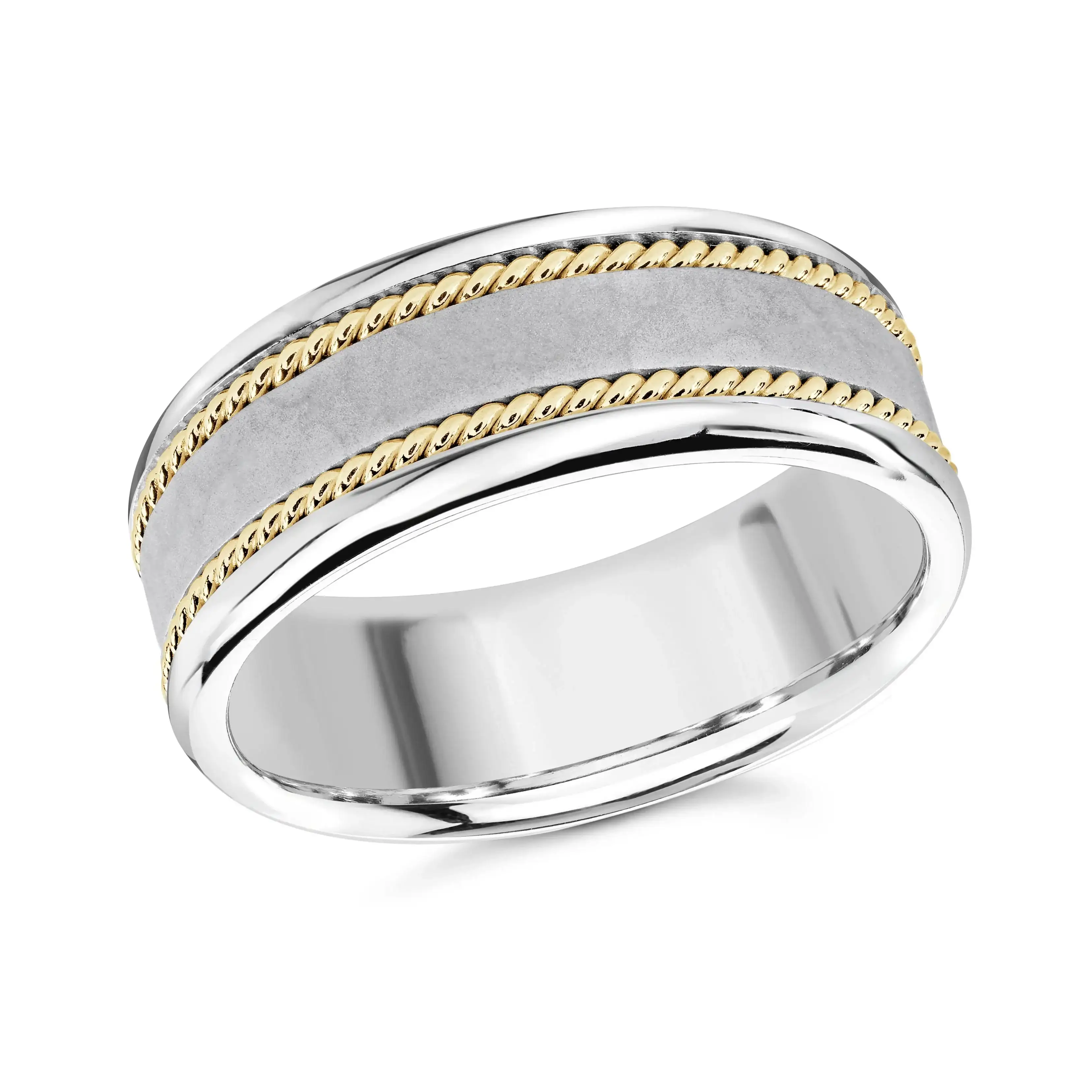 14K White Gold with 14K Yellow Gold Ring from the Prestige Collection by Malo - MRD-065-8WYW