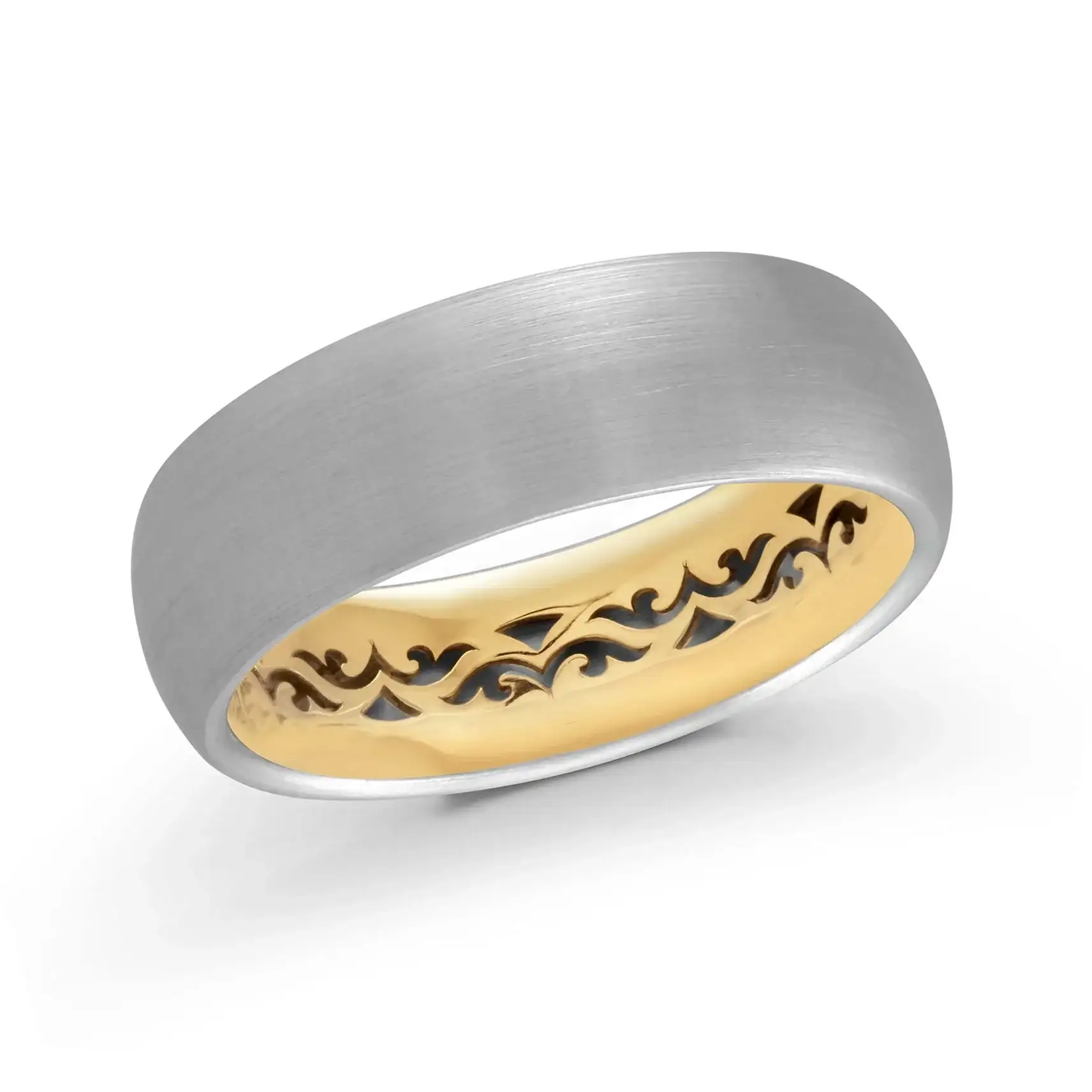 14K White Gold with Pink Highlights and 14K Yellow Gold Ring from the Precision Collection by Malo - FJM-007-7WZY