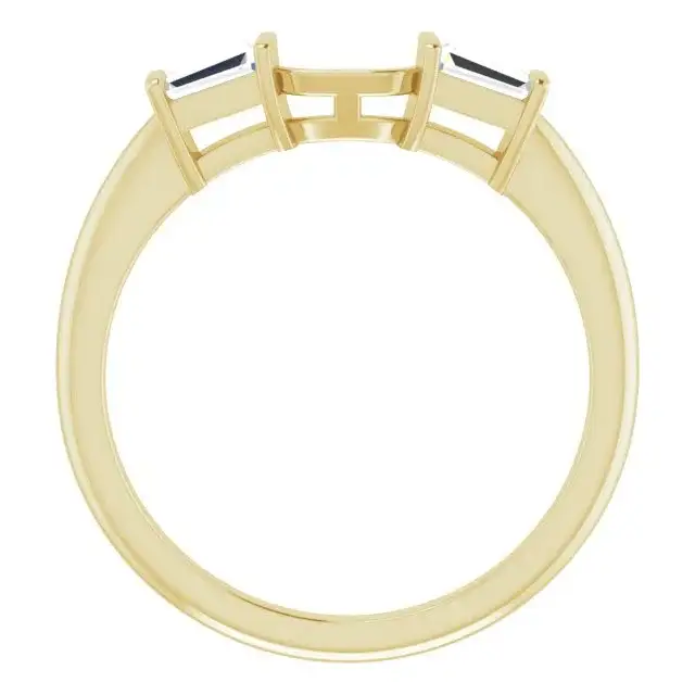 14K Yellow Band Mounting Emerald Ring - Image 2