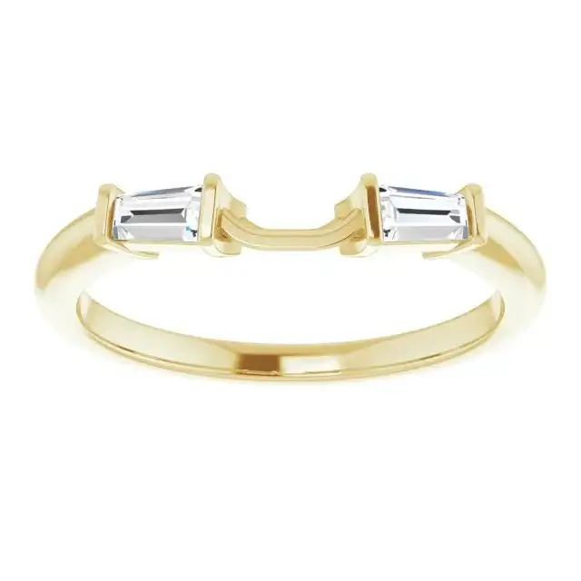 14K Yellow Band Mounting Emerald Ring - Image 3