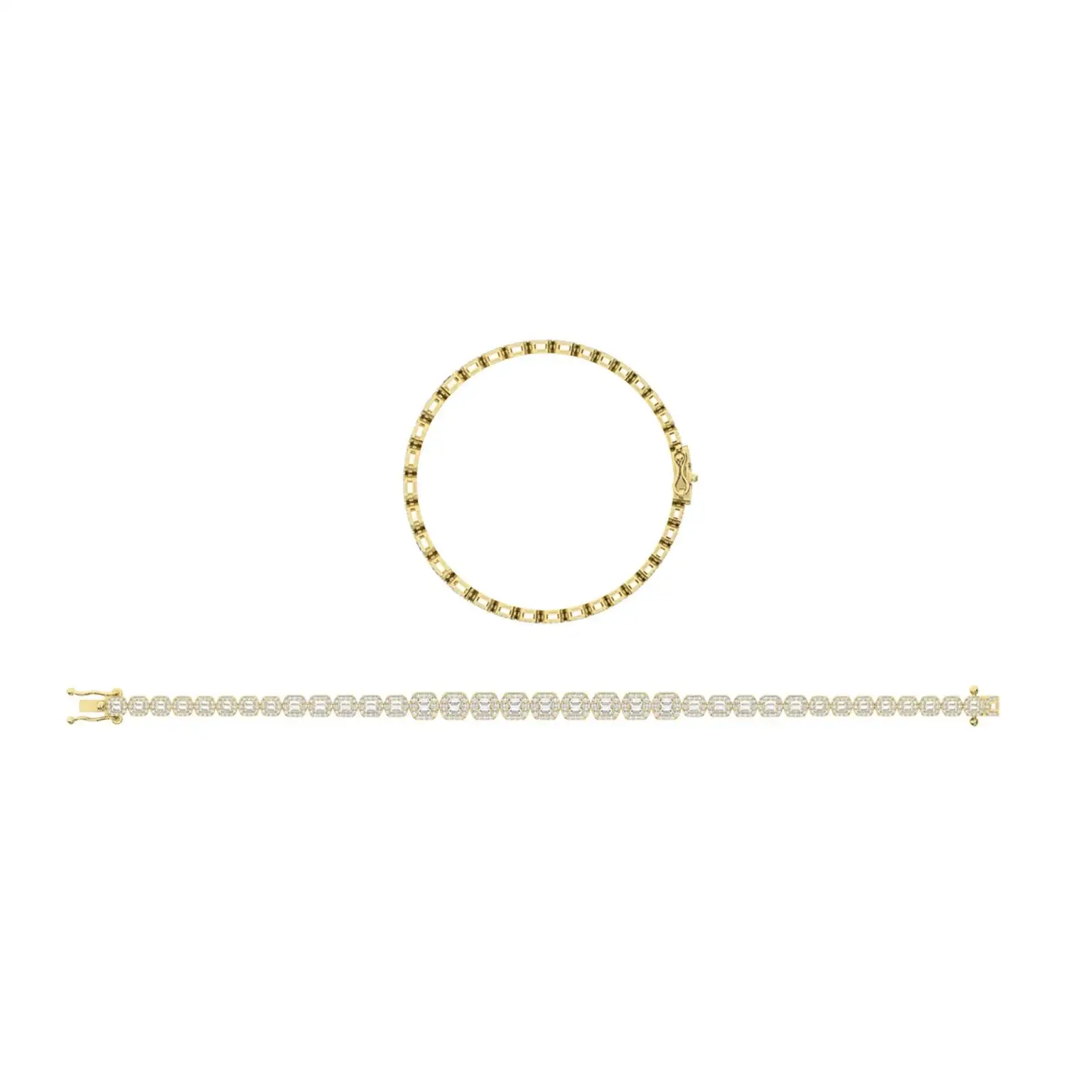 14K Yellow Gold Diamond 2 1/3 Ct.Tw. Fashion Bracelet