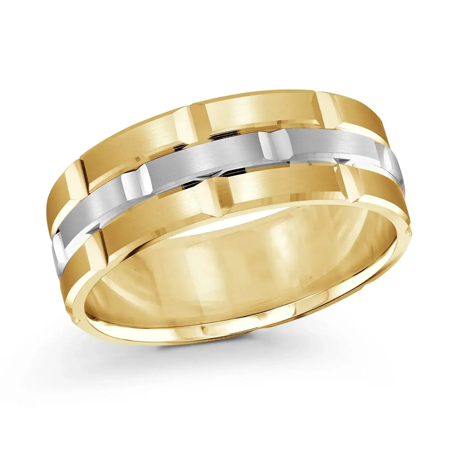 14K Yellow Gold with 14K White Gold Ring from the Executif Collection by Malo - FJM-002-8YW