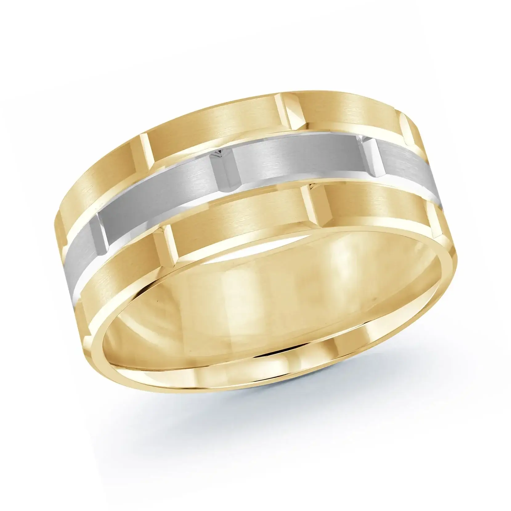 14K Yellow Gold with 14K White Gold Ring from the Executif Collection by Malo - FJM-002-8YW - Image 2