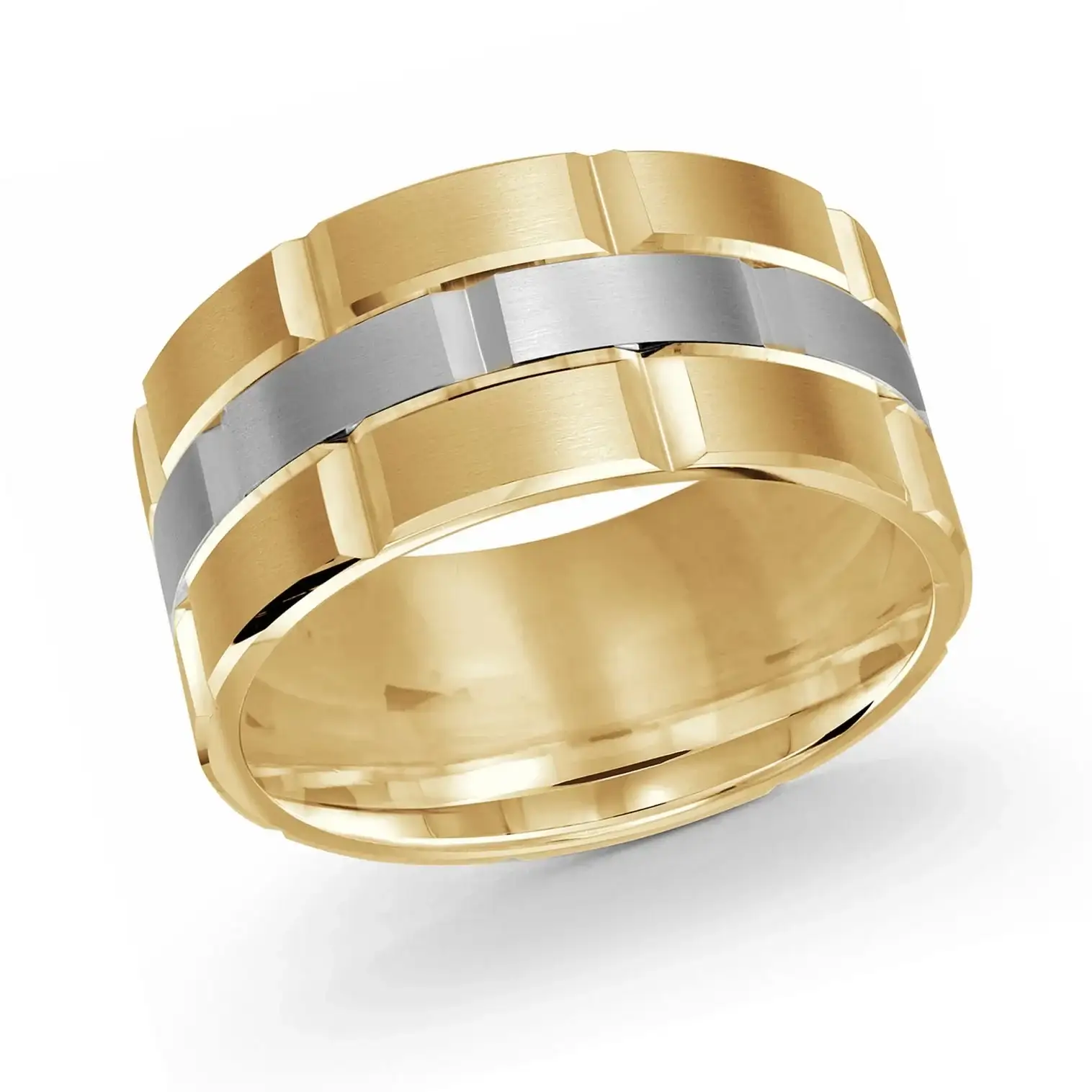 14K Yellow Gold with 14K White Gold Ring from the Executif Collection by Malo - FJM-002-8YW - Image 3