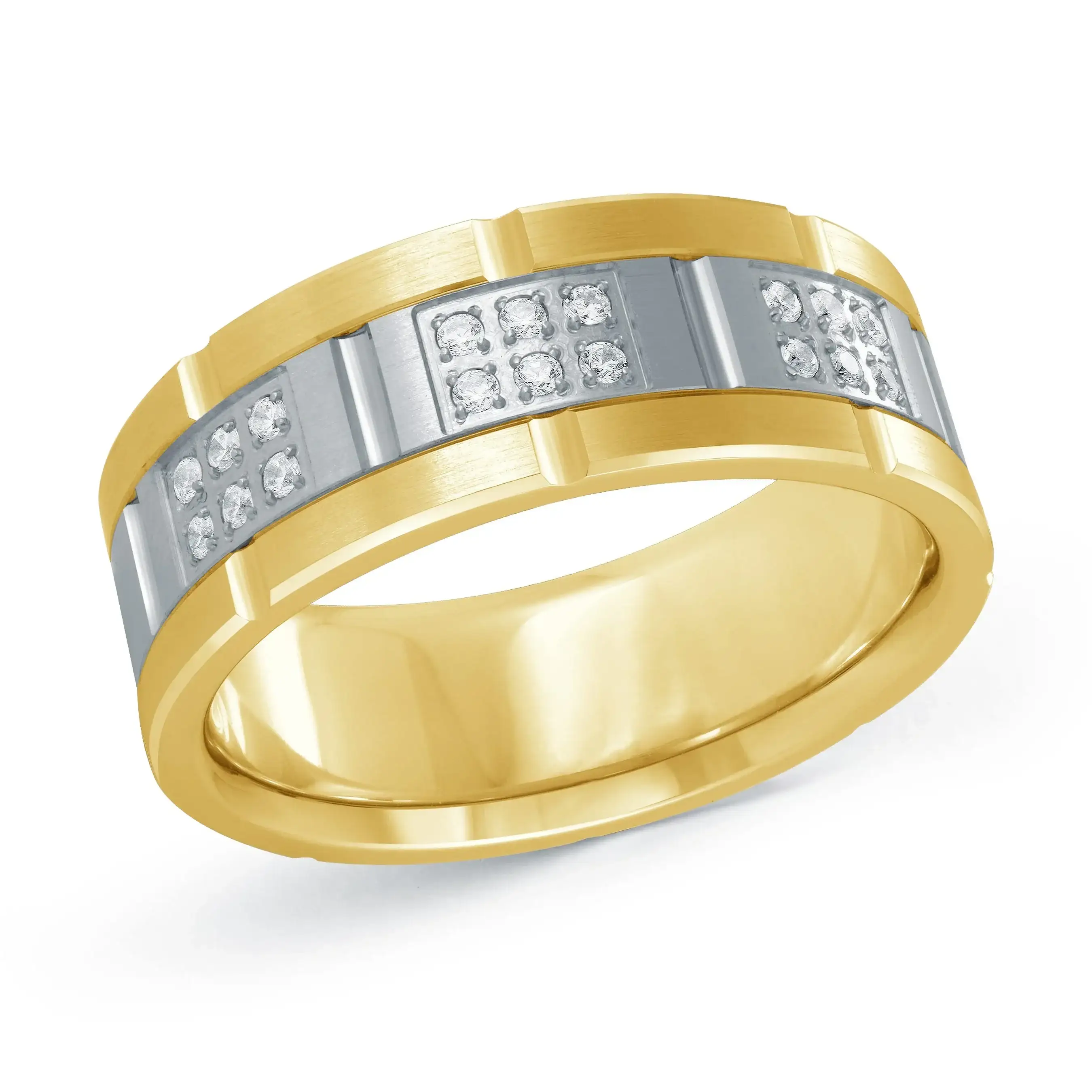 14K Yellow Gold with 14K White Gold Ring from the Executif Collection by Malo - FJMD-084-8YW