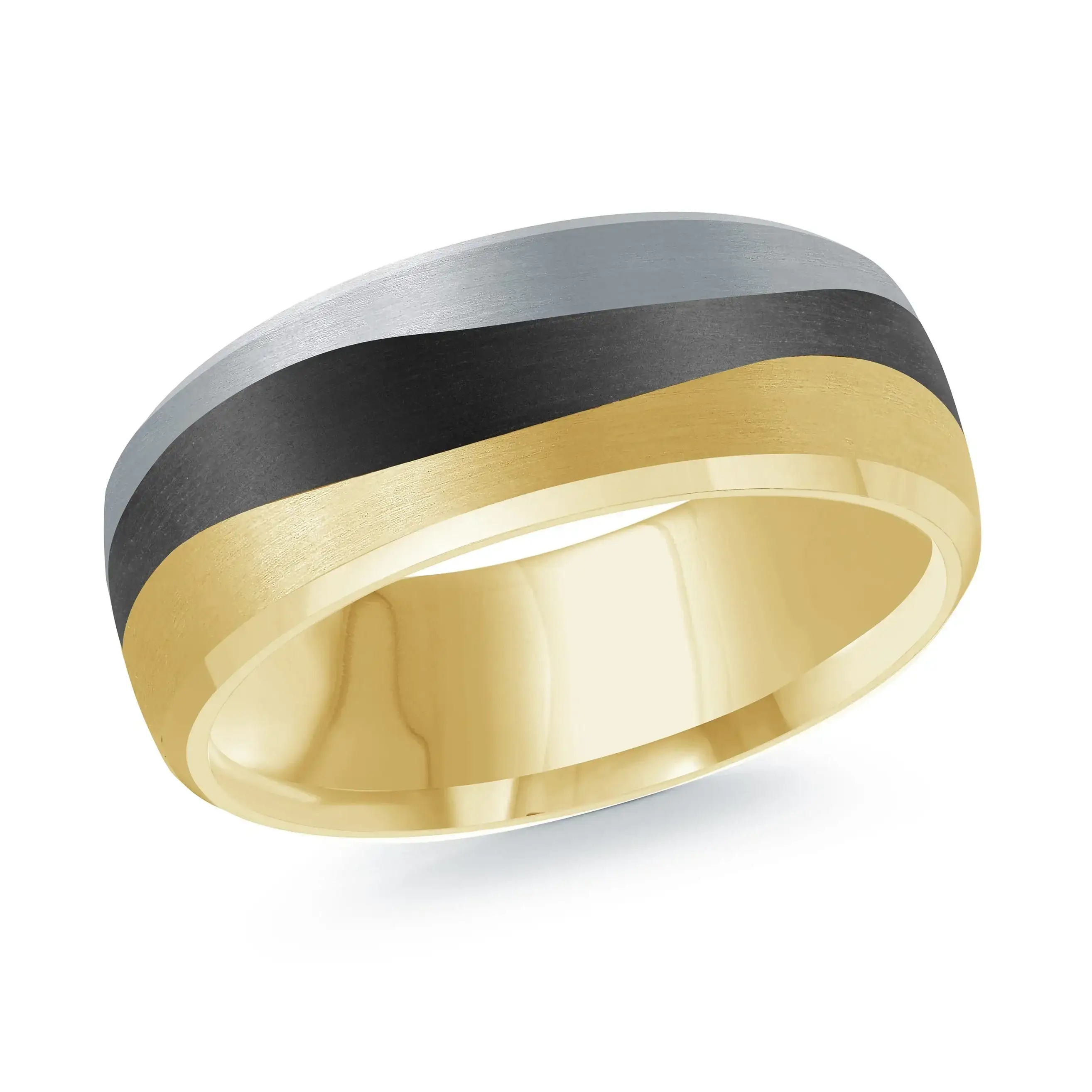 14K Yellow Gold with 14K White Gold Ring from the Noir Collection by Malo - MRDA-153-7YW