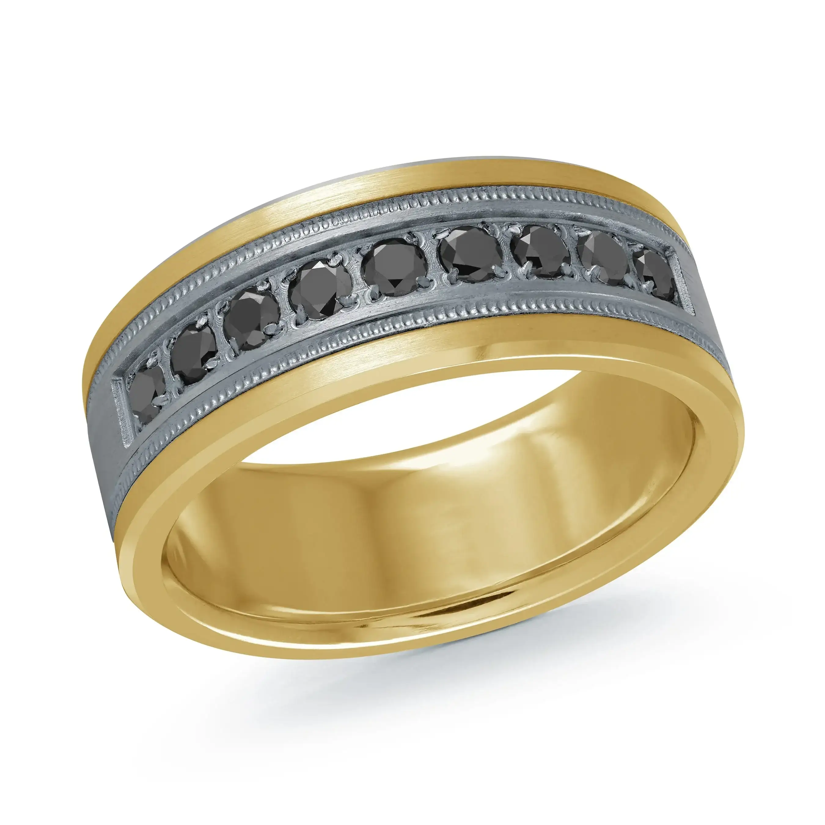 14K Yellow Gold with Carbon Fiber Ring from the Tantalum Collection by Malo - MRDTN-045-8YBD
