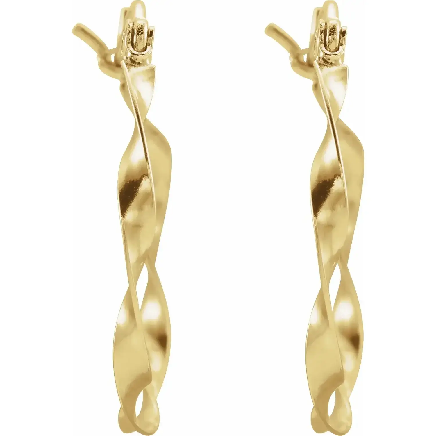 14K Yellow Twisted 20 mm Hoop Earrings - Image 2
