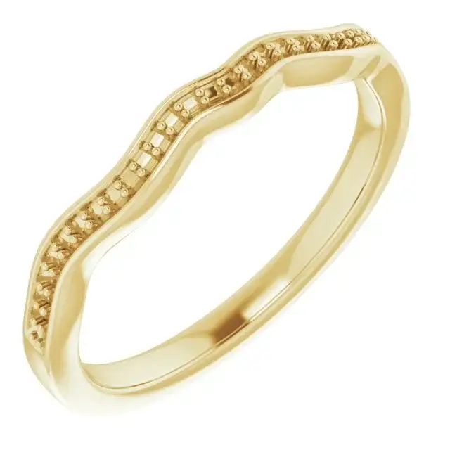18K Yellow Band Mounting for Round Ring