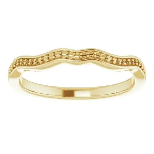 18K Yellow Band Mounting for Round Ring - Image 3