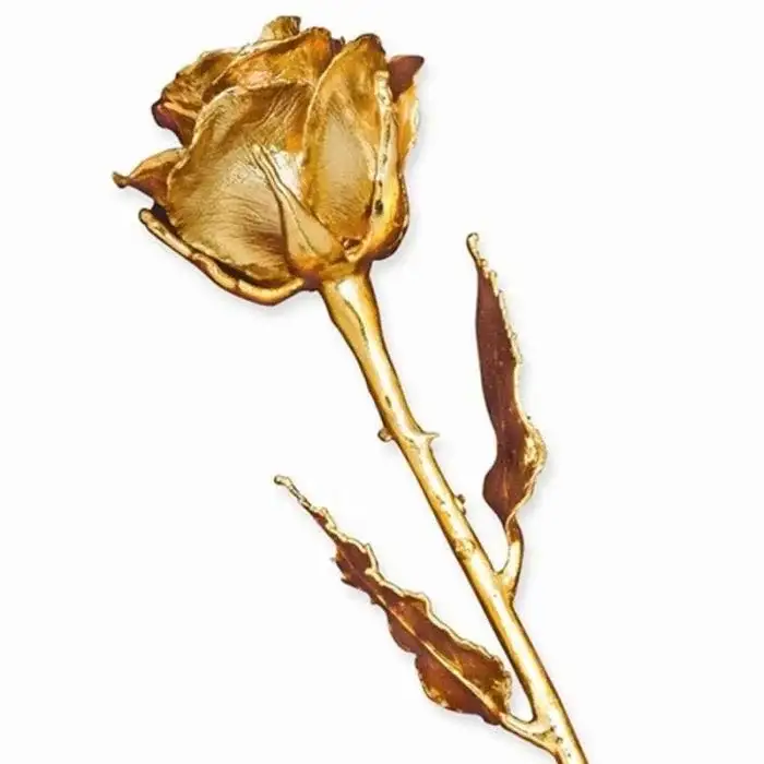 24k Gold Dipped Rose With Lustrous Lacquer Finish