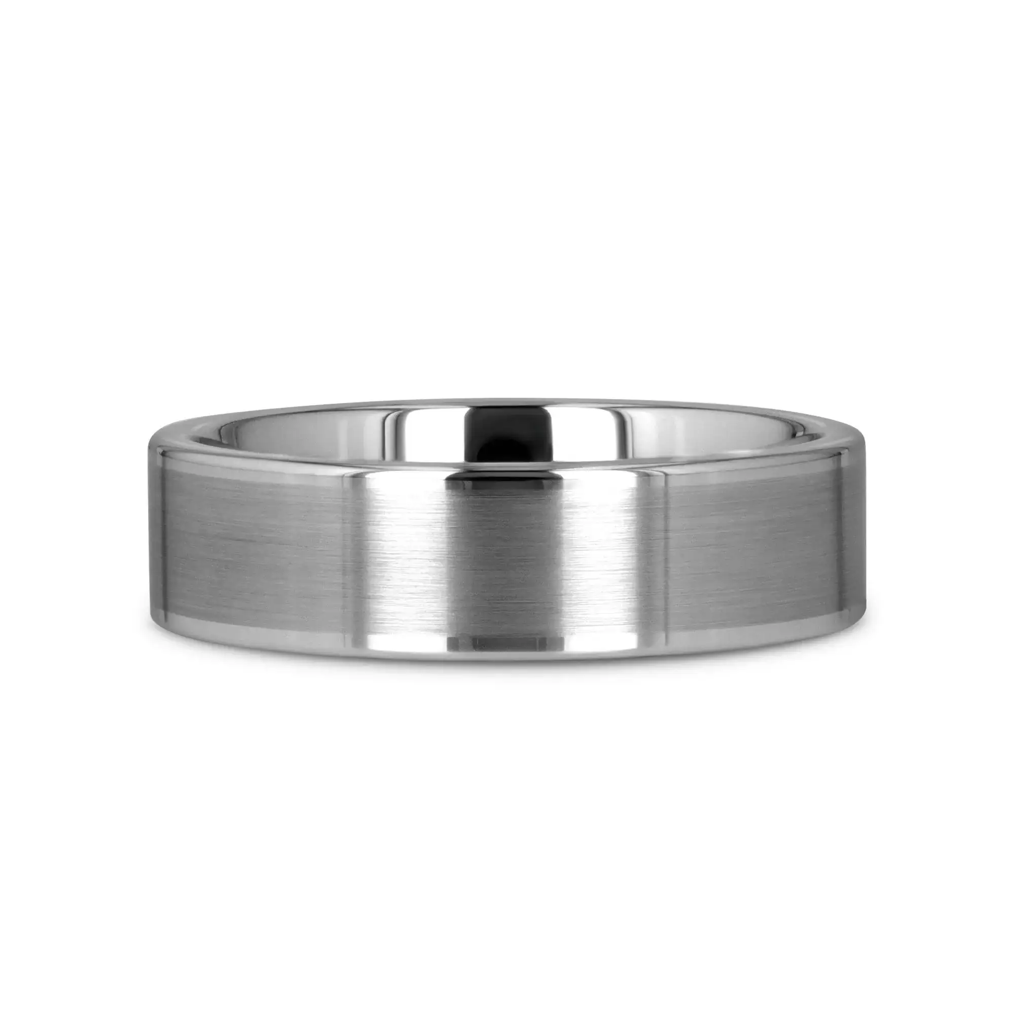 AIRES Flat Brush Finish Center Polished Edges Tungsten Carbide Ring - 4mm - 10mm - Image 10
