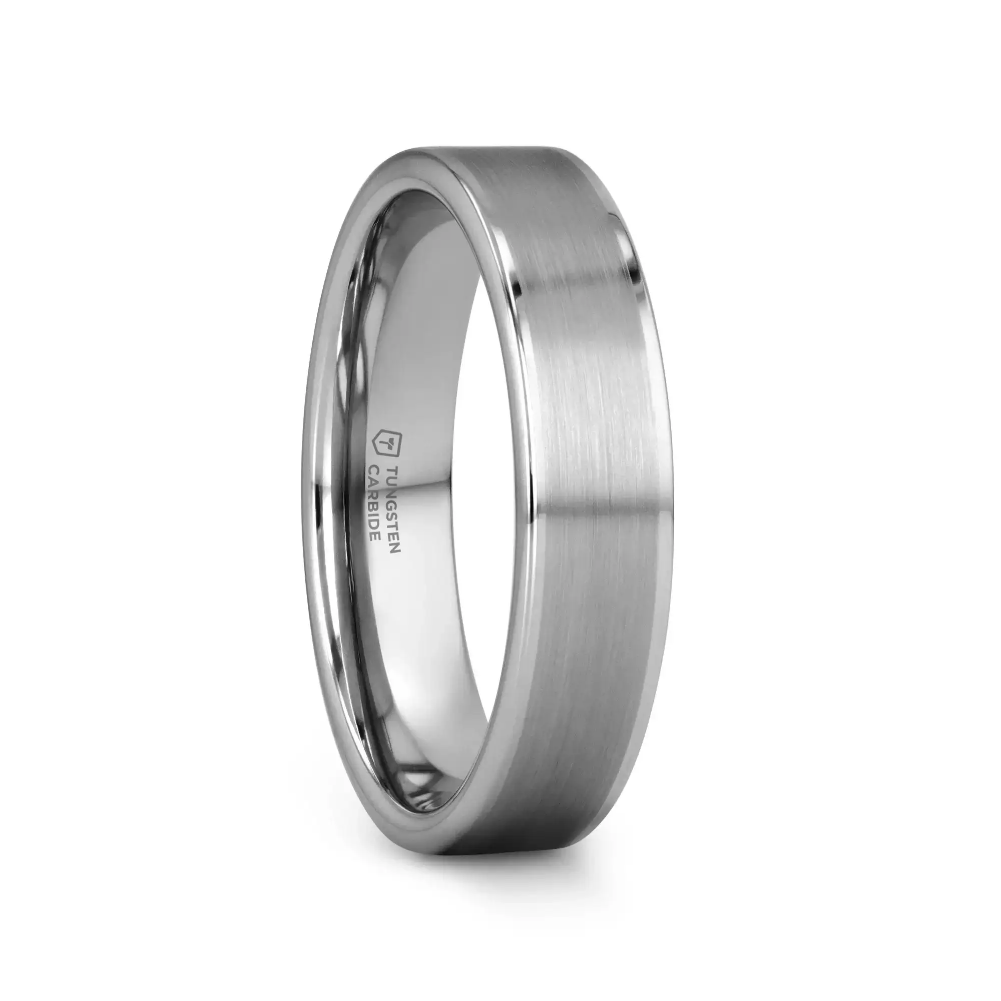 AIRES Flat Brush Finish Center Polished Edges Tungsten Carbide Ring - 4mm - 10mm - Image 11