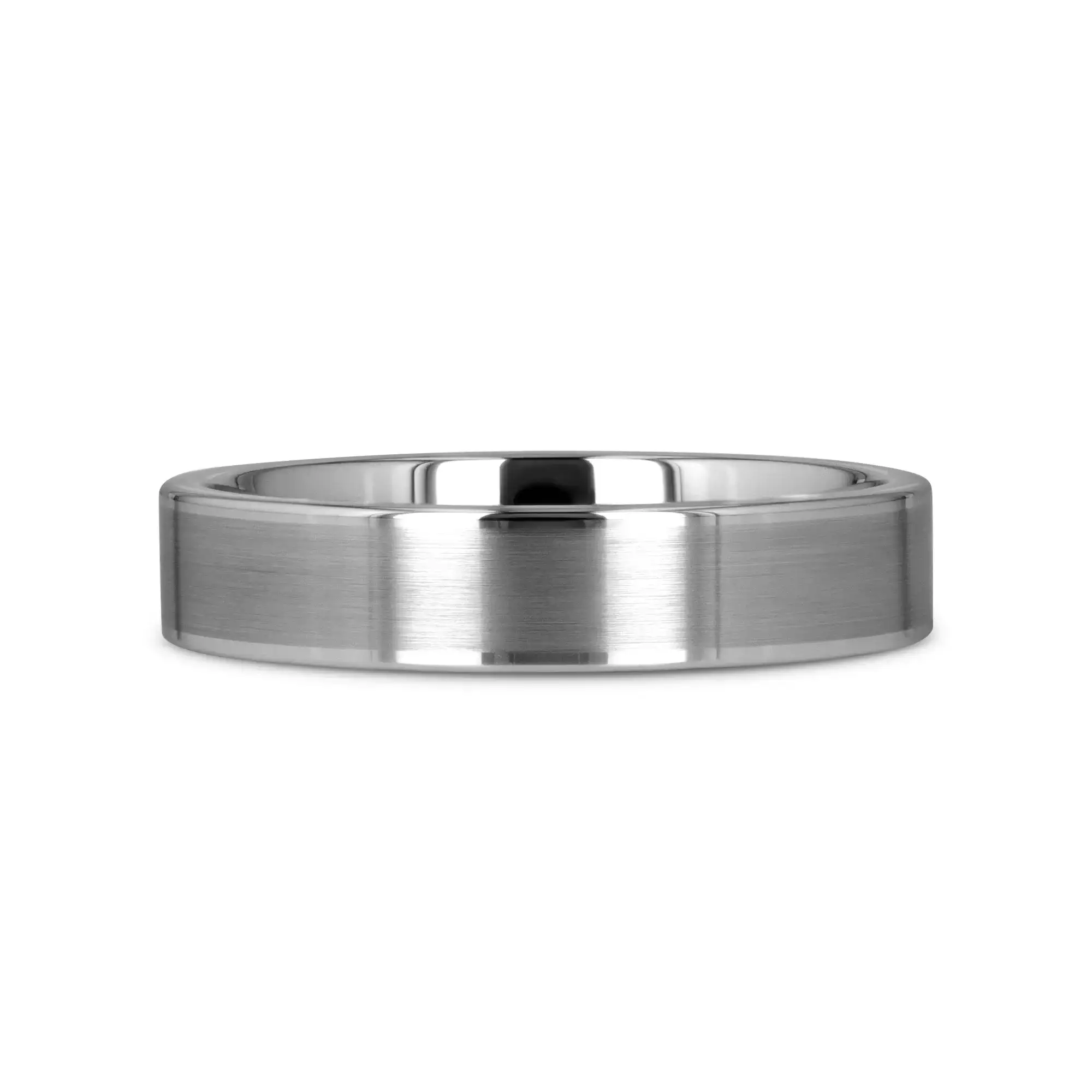AIRES Flat Brush Finish Center Polished Edges Tungsten Carbide Ring - 4mm - 10mm - Image 13