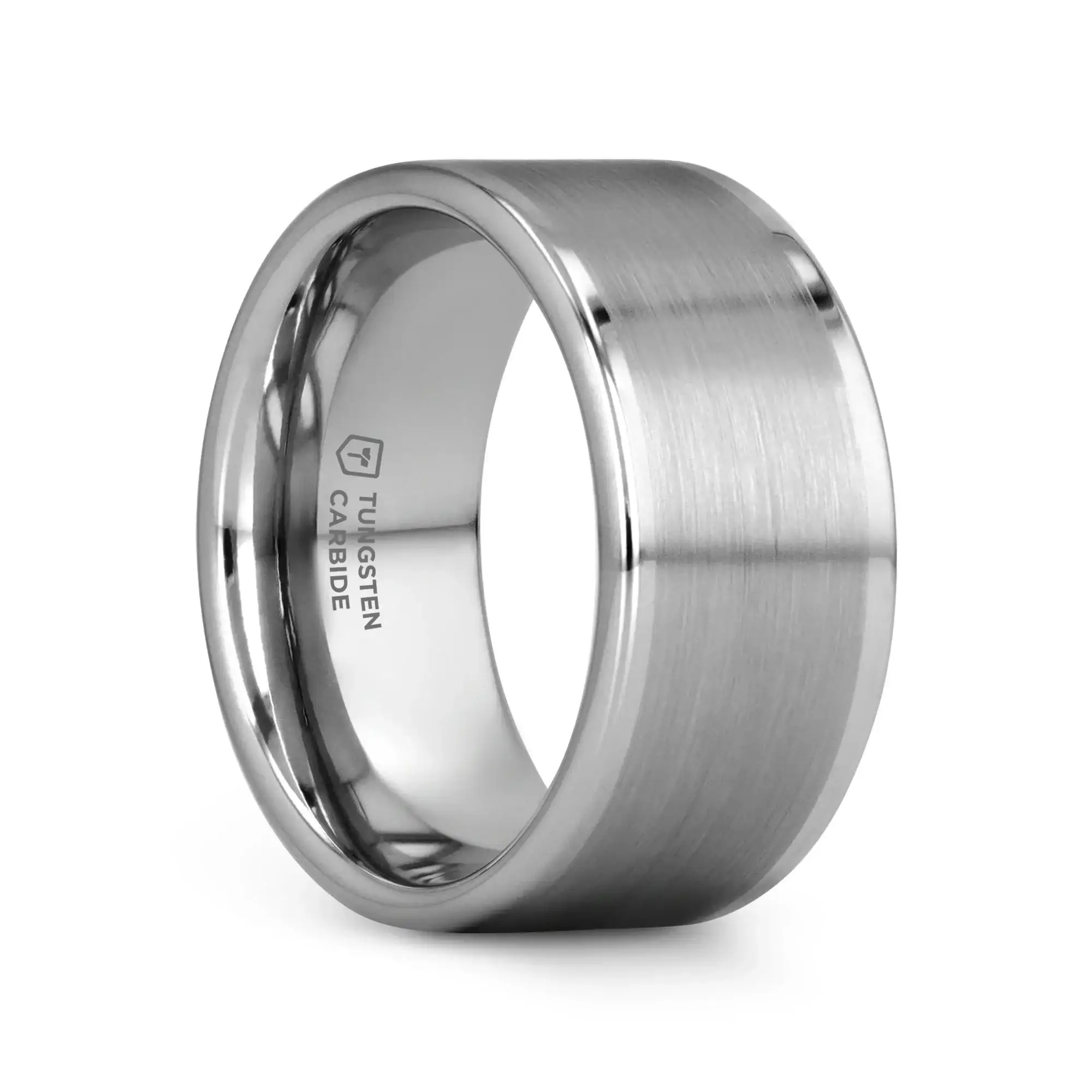 AIRES Flat Brush Finish Center Polished Edges Tungsten Carbide Ring - 4mm - 10mm - Image 14