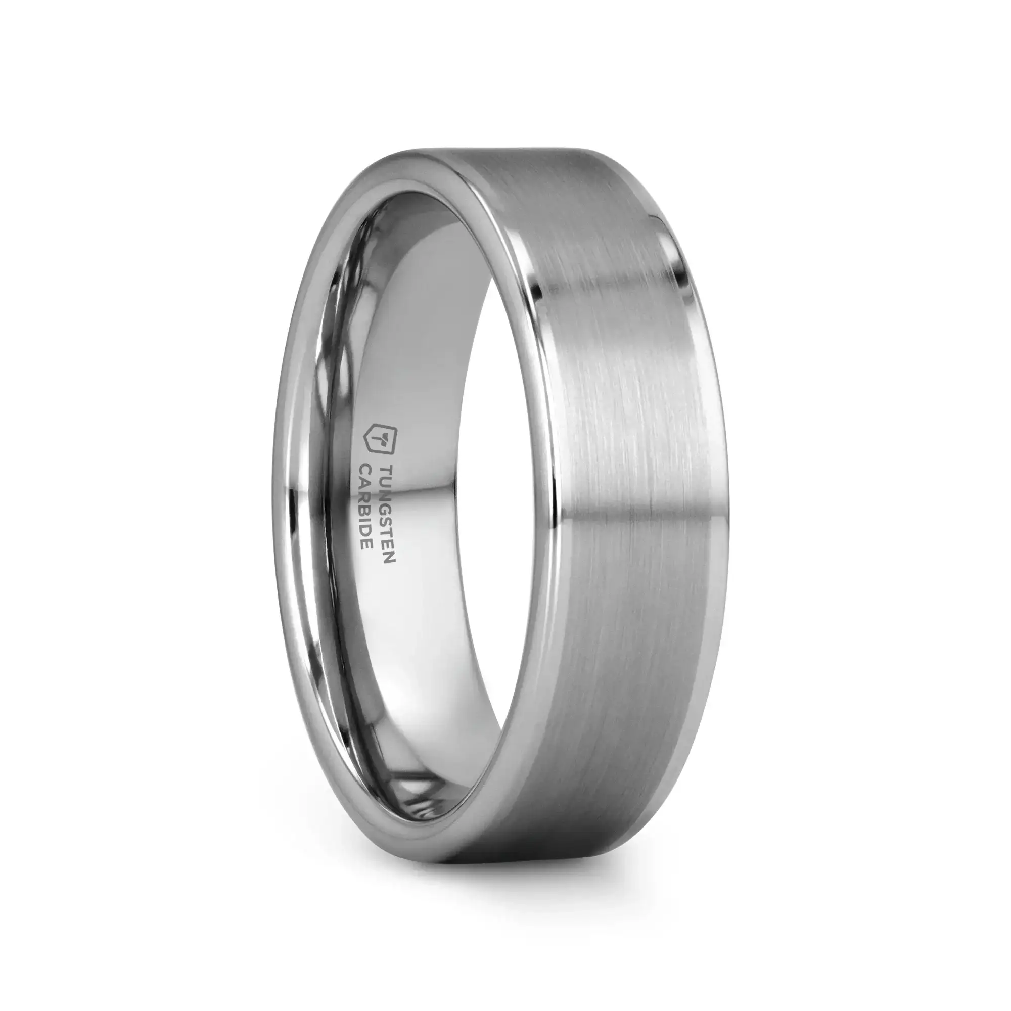 AIRES Flat Brush Finish Center Polished Edges Tungsten Carbide Ring - 4mm - 10mm - Image 8