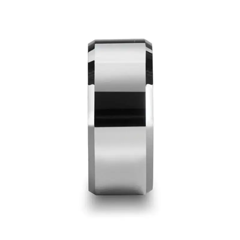 AKRON Tungsten Carbide Ring with Beveled Edges – 10mm - Image 2