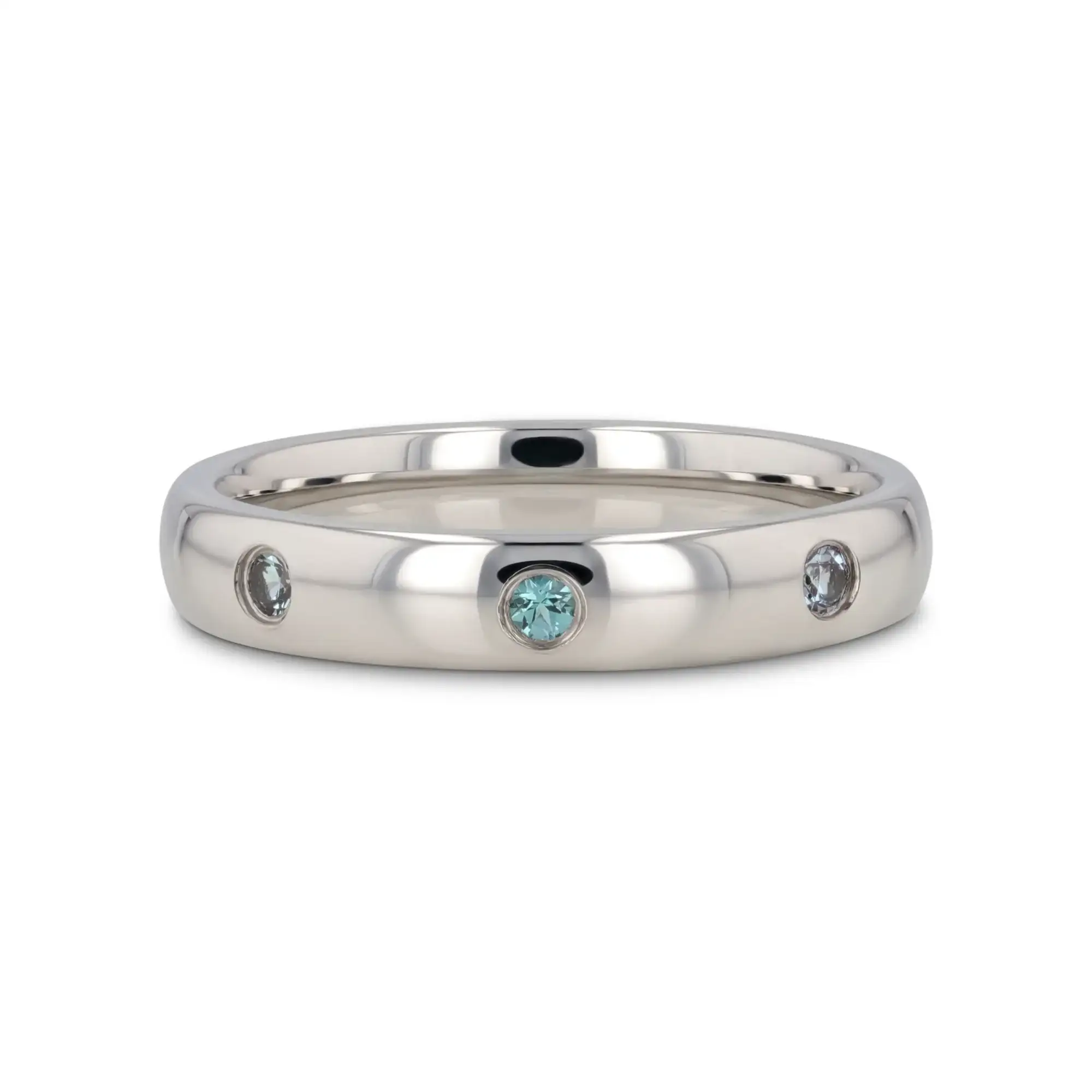 ALEX Polished Domed Tungsten Carbide Ring with Alexandrite Setting - 4mm - Image 3