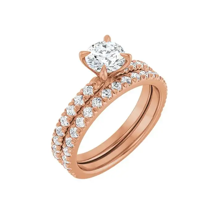 AMELIA 14K Rose Gold Round Lab Grown Diamond French-Set Engagement Ring - Image 6