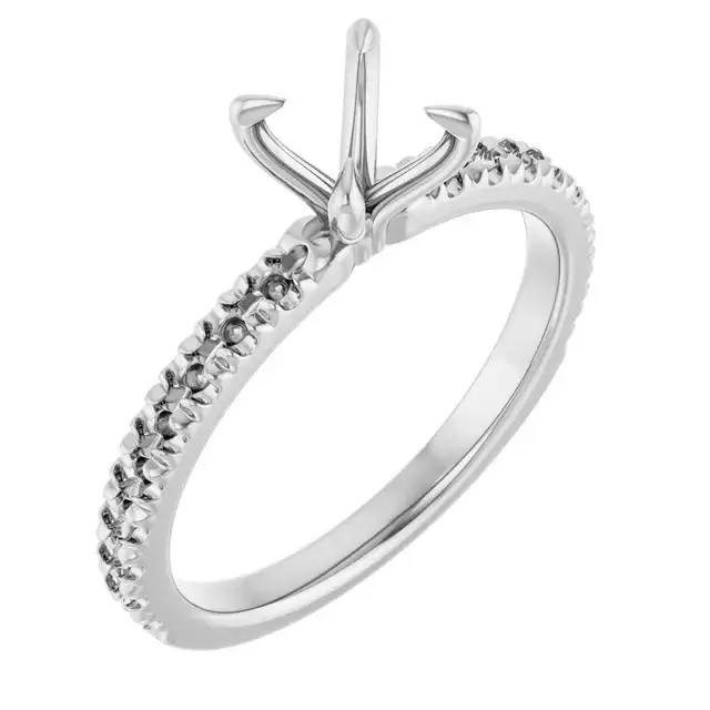 AMELIA Lab Grown Diamond French-Set Engagement Ring Setting for Round Stones