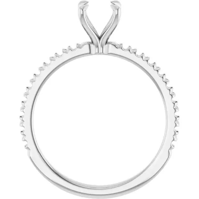 AMELIA Lab Grown Diamond French-Set Engagement Ring Setting for Round Stones - Image 2