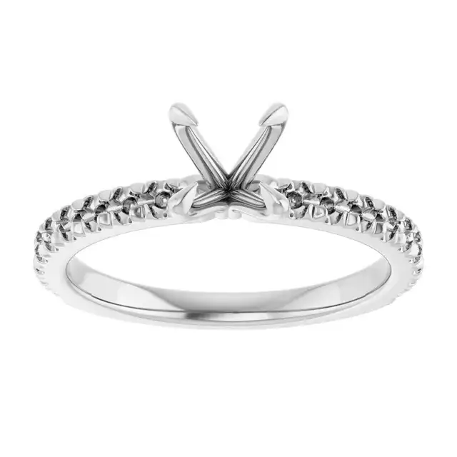 AMELIA Lab Grown Diamond French-Set Engagement Ring Setting for Round Stones - Image 3