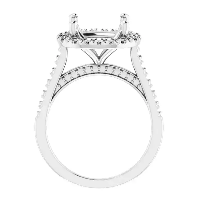 ANGEL Accented Engagement Ring Setting for Cushion Stones - Image 2