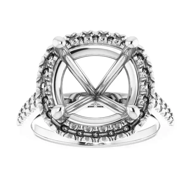ANGEL Accented Engagement Ring Setting for Cushion Stones - Image 3