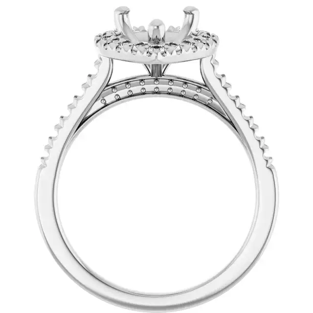 ANGEL Accented Engagement Ring Setting for Pear Stones - Image 2