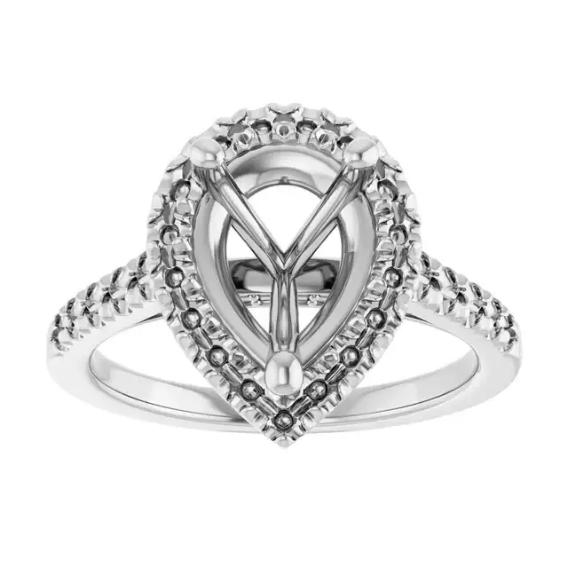 ANGEL Accented Engagement Ring Setting for Pear Stones - Image 3
